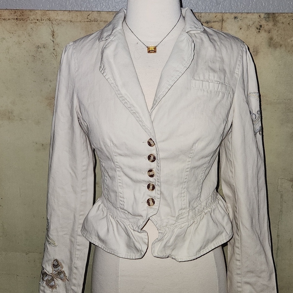 Dusky Rose Embroidered Jacket from Aziz, Size Small Bohemian Vibes - Picture 2 of 10